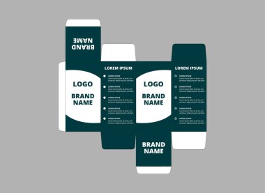 Ambalaj Şablonu Tasarım Yeşil Logo Markası Ürün Vektörü İllüstrasyonu