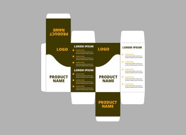 Ambalaj Şablonu Tasarım Kahverengi Logo Markası Ürün Vektörü İllüstrasyonu