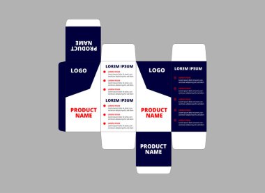 Ambalaj Şablonu Mavisi ve Pembe Logo Markası Ürün Vektörü İllüstrasyonu