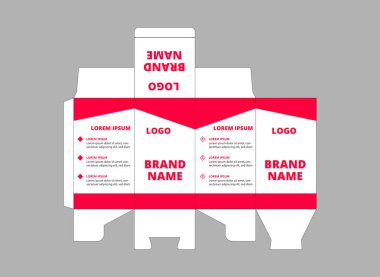 Ambalaj Şablonu Tasarım Pembe Logo Markası Ürün Vektörü İllüstrasyonu