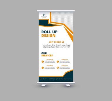 Banner Design Şablonu Sarı ve Yeşil Profesyonel Modern Kurumsal Vektör İllüstrasyonu