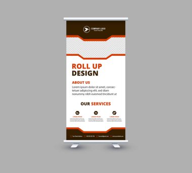 Bayrağı Yuvarla Tasarım Şablonu Kahverengi Profesyonel Modern Kurumsal Vektör İllüstrasyonu