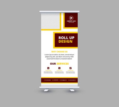 Sancak Tasarım Şablonunu Yuvarla ve Sarı Profesyonel Modern Kurumsal Vektör İllüstrasyonu