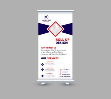 Sancak Şablonunu Yuvarla Mavi ve Pembe Renkli Profesyonel Modern Kurumsal Vektör İllüstrasyonu