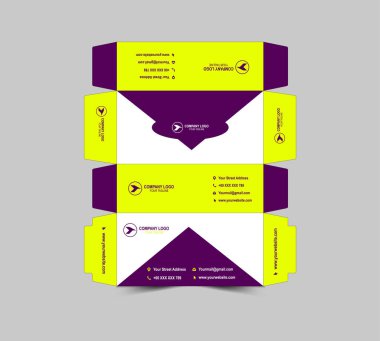 Doku Kutusu Tasarım Şablonu Sarı ve Mor Kağıt Havlu Paket Resimleri