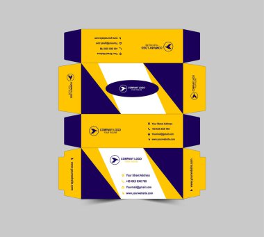 Doku Kutusu Tasarım Şablonu Mor ve Sarı Kağıt Havlu Paket Resimleri