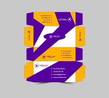 Doku Kutusu Tasarım Şablonu Mor ve Sarı Kağıt Havlu Paket Resimleri