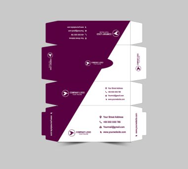 Doku Kutusu Tasarım Şablonu Mor Kağıt Kağıt Havlu Çizimi