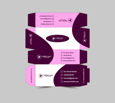 Doku Kutusu Tasarım Şablonu Mor Renkli Kağıt Kağıt Kağıt Veri İllüstrasyonu