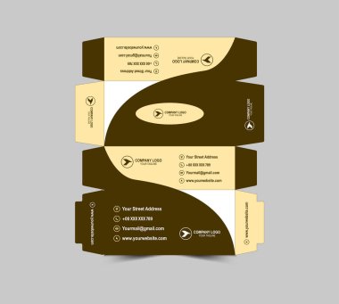 Doku Kutusu Tasarım Şablonu Kahverengi Kağıt Havlu Paketleme Vektörü İllüstrasyonu