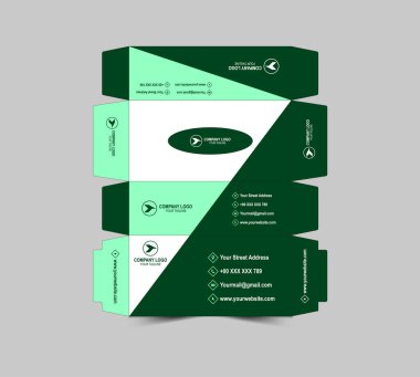 Doku Kutusu Tasarım Şablonu Paketleme Yeşil Kağıt Kağıt Vektör Resimleri