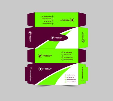 Doku Kutusu Tasarım Şablonu Mor ve Yeşil Kağıt Havlu Paket Resimleri