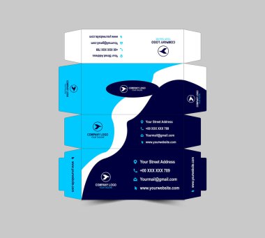 Doku Kutusu Tasarım Şablonu Mavi Kağıt Havlu Paketleme Vektörü ResmiComment