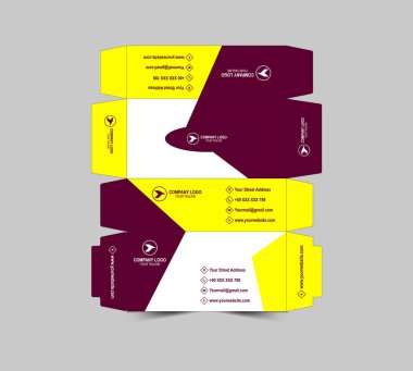 Doku Kutusu Tasarım Şablonu Mor ve Sarı Kağıt Havlu Paket Resimleri