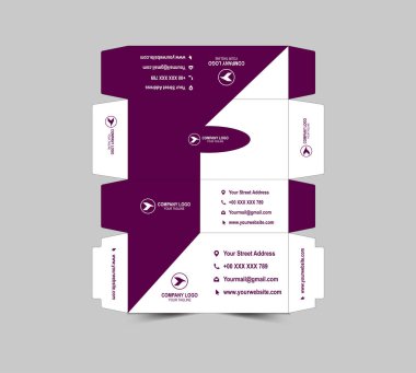 Doku Kutusu Tasarım Şablonu Mor Kağıt Havlu Paket Çizimi