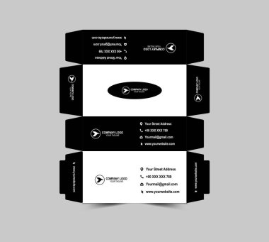 Doku Kutusu Tasarım Şablonu Kara Kağıt Havlu Paketleme Vektörü ResmiComment