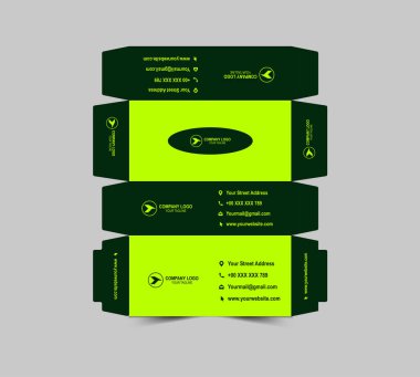 Doku Kutusu Tasarım Şablonu Paketleme Yeşil Kağıt Kağıt Vektör Resimleri