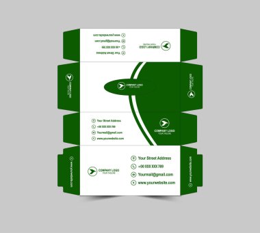 Doku Kutusu Tasarım Şablonu Yeşil Renkli Kağıt Havlu Paket Çizimi