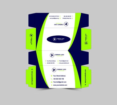 Doku Kutusu Şablonu Tasarımı Mavi ve Yeşil Kağıt Havlu Paket Çizimi