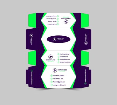 Doku Kutusu Şablonu Tasarımı Mor ve Yeşil Kağıt Havlu Paket Resimleri