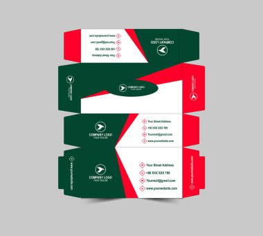 Doku Kutusu Şablonu Tasarımı Yeşil ve Pembe Kağıt Havlu Paket Çizimi