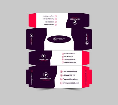 Doku Kutusu Şablonu Tasarımı Mor ve Pembe Kağıt Kağıt Havlu Paket Çizimi