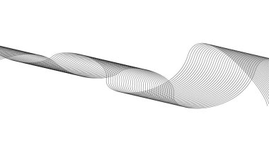 Harmanlanmış Dalgalı Eğri Çizgiler Soyut Siyah Tasarım Arkaplan Vektör Resimlemesi