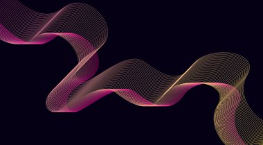 Dalgalı Eğimli Çizgiler Arkaplan Gradyan Soyut Tasarım Vektörü İllüstrasyonunu Harmanla