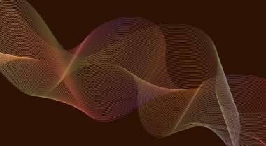 Harmanlanmış Dalgalı Eğri Soyut Arkaplan Kahverengi Tasarım Vektörü Resimlemesi