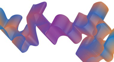 Eğimli Dalgalı Çizgileri Harmanla Soyut Gradyan Tasarım Vektörü İllüstrasyonu