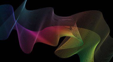 Eğimli Dalgalı Çizgileri Harmanla Soyut Gradyan Arkaplan Tasarım Vektörü İllüstrasyonu