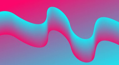 Eğri Dalgalı Pembe Cyan Renk Gradyan Soyut Arkaplan Tasarım Vektörü Resimlerini Harmanla