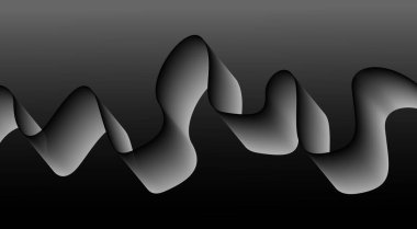 Eğri Dalgalı Siyah Renk Gradyan Soyut Arkaplan Tasarım Vektörü İllüstrasyonunu Harmanla