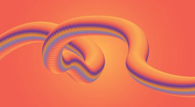 Sıvı akışının 3B Soyut Arkaplan Turuncu Renkli Gradyan Tasarım Vektörü İllüstrasyonunu Harmanla