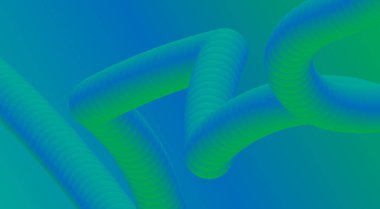 3 Boyutlu Akış Harmanlaması Soyut Arkaplan Yeşil Cyan Gradyan Tasarım Vektörü İllüstrasyonu