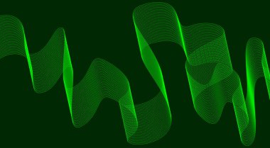 Soyut Harmanlama Çizgileri Dalgalı Tasarım Arkaplan Yeşil Renk Vektörü İllüstrasyonu