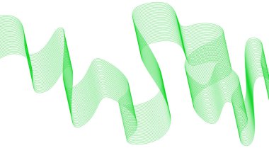 Soyut Harmanlama Çizgileri Dalgalı Tasarım Yeşil Renk Vektörü İllüstrasyonu