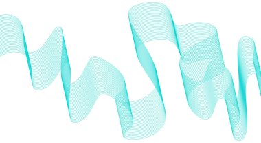 Soyut Harmanlama Çizgileri Dalgalı Tasarım Cyan Renk Vektörü İllüstrasyonu