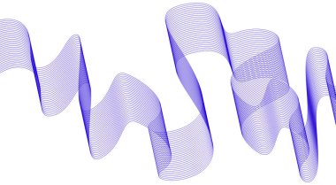 Soyut Harmanlama Çizgileri Dalgalı Tasarım Mavi Renk Vektörü İllüstrasyonu