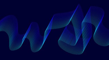 Soyut Harmanlama Çizgileri Dalgalı Tasarım Arkaplan Mavi Renkli Gradyan Resimlemesi