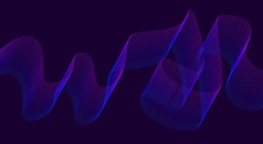 Soyut Harmanlama Çizgileri Dalgalı Tasarım Arkaplan Mavi Gradyan Vektör İllüstrasyonu