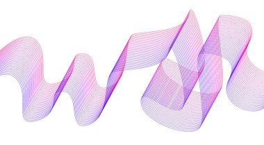 Soyut Harmanlama Çizgileri Dalgalı Tasarım Mor Gradyan Vektör İllüstrasyonu