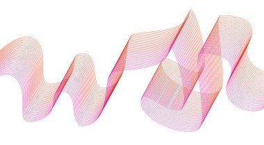 Soyut Harmanlama Çizgileri Dalgalı Tasarım Pembe Gradyan Vektör İllüstrasyonu