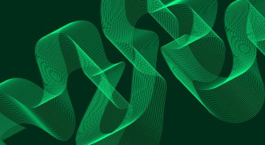 Soyut Harmanlama Çizgileri Dalga Eğrisi Arkaplan Yeşil Cyan Tasarım Vektörü İllüstrasyonu