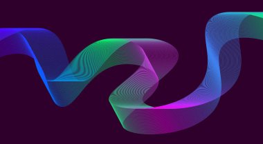 Soyut Harmanlama Çizgileri Dalgalı Eğri Çok Renkli Arkaplan Tasarım Vektörü İllüstrasyonu