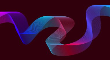 Soyut Harmanlama Çizgileri Dalgalı Eğimli Gradyan Arkaplan Tasarım Vektörü İllüstrasyonu