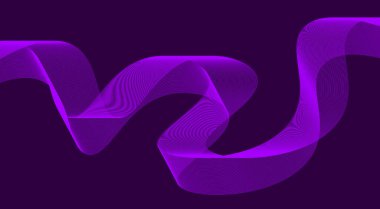 Soyut Harmanlama Çizgileri Dalgalı Eğri Arkaplan Mor Tasarım Vektörü İllüstrasyonu