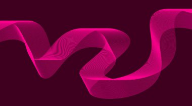 Soyut Harmanlama Çizgileri Dalgalı Eğri Arkaplan Pembe Tasarım Vektörü İllüstrasyonu