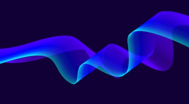 Soyut Dalgalı Harmanlanmış Çizgiler Arkaplan Mavi Gradyan Tasarım Vektörü İllüstrasyonu