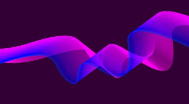 Soyut Dalga Harmanlanmış Çizgiler Arkaplan Mor Gradyan Tasarım Vektörü İllüstrasyonu